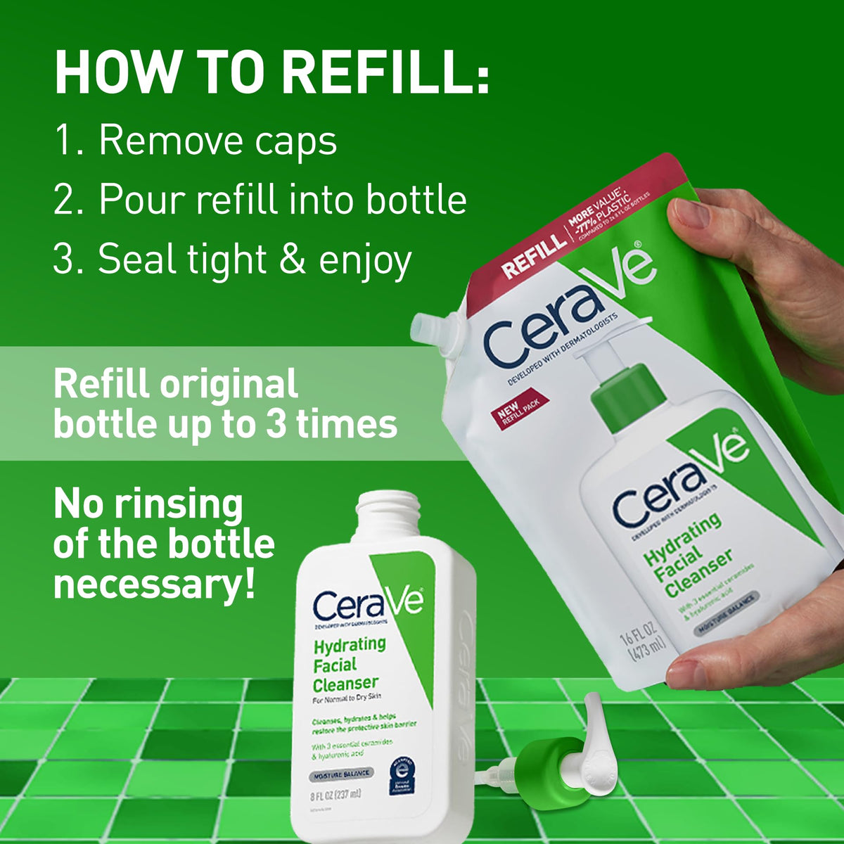 CeraVe Hydrating Cleanser with Hyaluronic Acid, Gentle Face Cleanser,16oz - Jansha Store