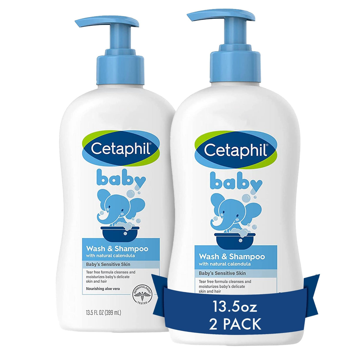 Cetaphil Baby Wash & Shampoo + Lotion, Sensitive Skin, 13.5oz, 2ct - Jansha Store