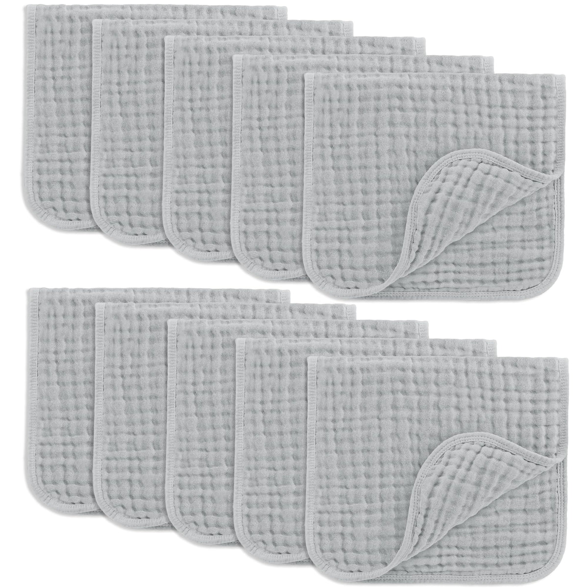 Comfy Cubs Muslin Burp Cloths 20x10" 6 Pack, Baby Burp Cloths - Cream - Jansha Store