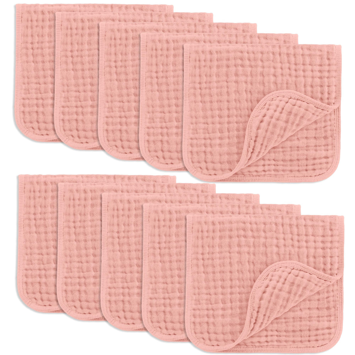 Comfy Cubs Muslin Burp Cloths 20x10" 6 Pack, Baby Burp Cloths - Cream - Jansha Store