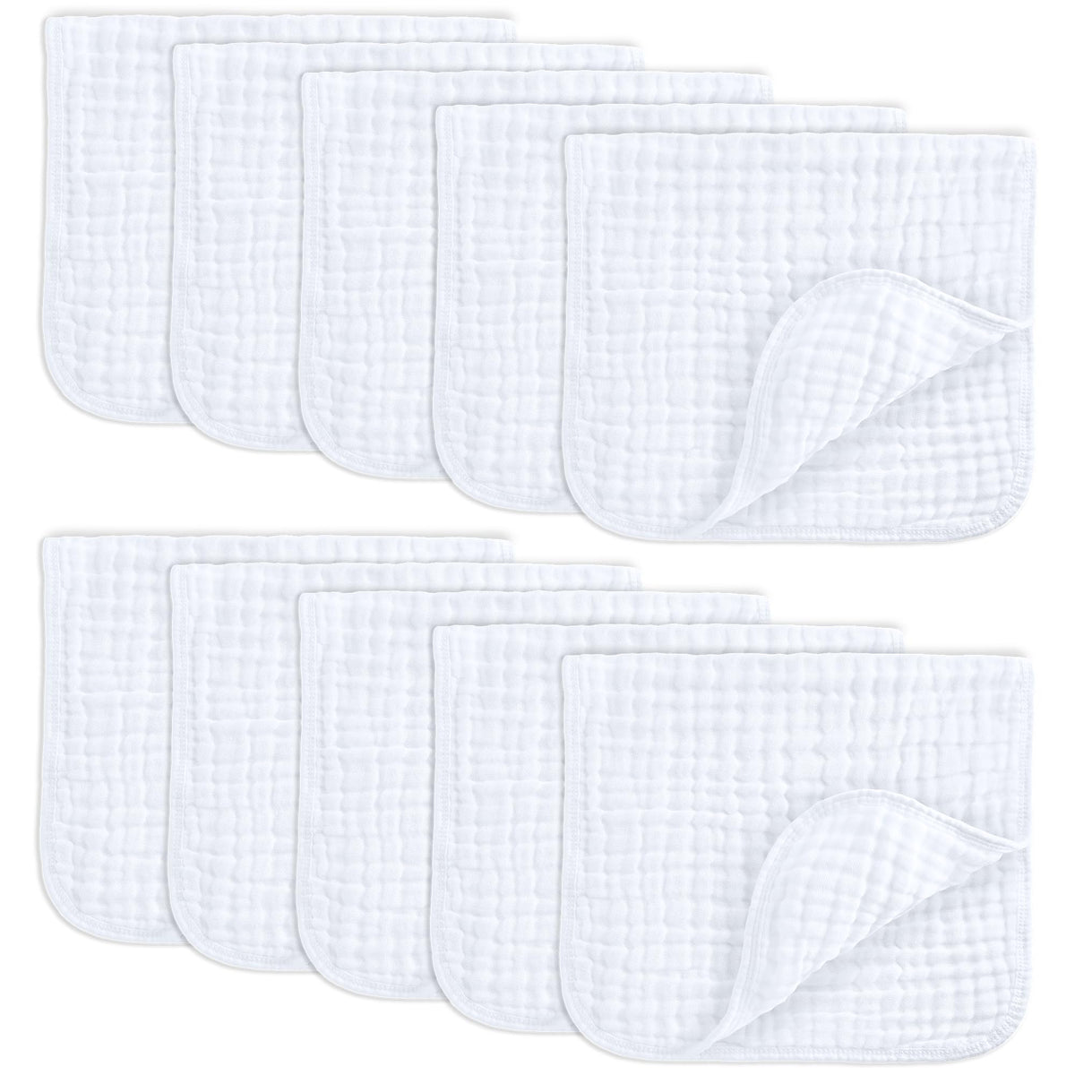 Comfy Cubs Muslin Burp Cloths 20x10" 6 Pack, Baby Burp Cloths - Cream - Jansha Store