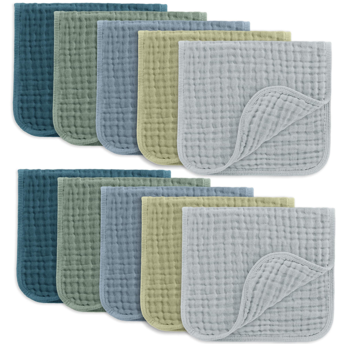 Comfy Cubs Muslin Burp Cloths 20x10" 6 Pack, Baby Burp Cloths - Cream - Jansha Store
