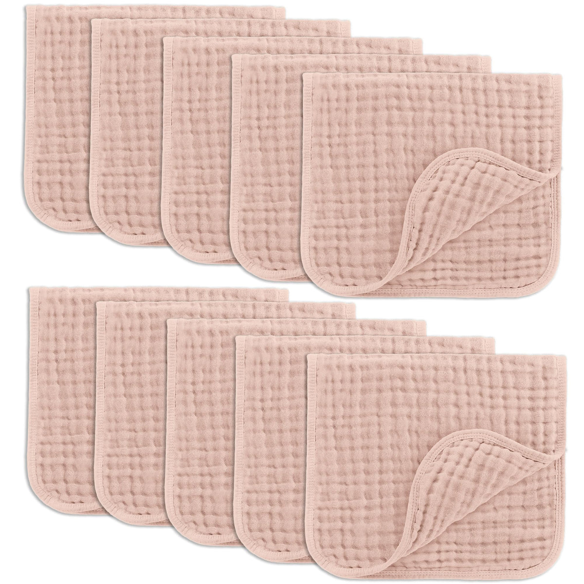 Comfy Cubs Muslin Burp Cloths 20x10" 6 Pack, Baby Burp Cloths - Cream - Jansha Store