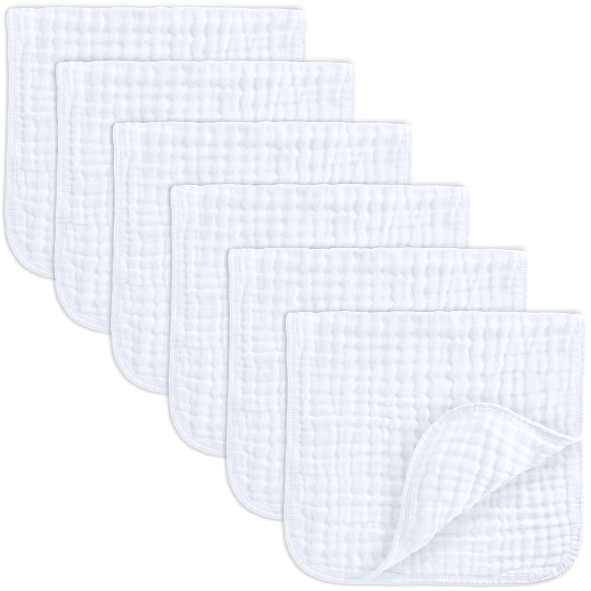Comfy Cubs Muslin Burp Cloths 20x10" 6 Pack, Baby Burp Cloths - Cream - Jansha Store
