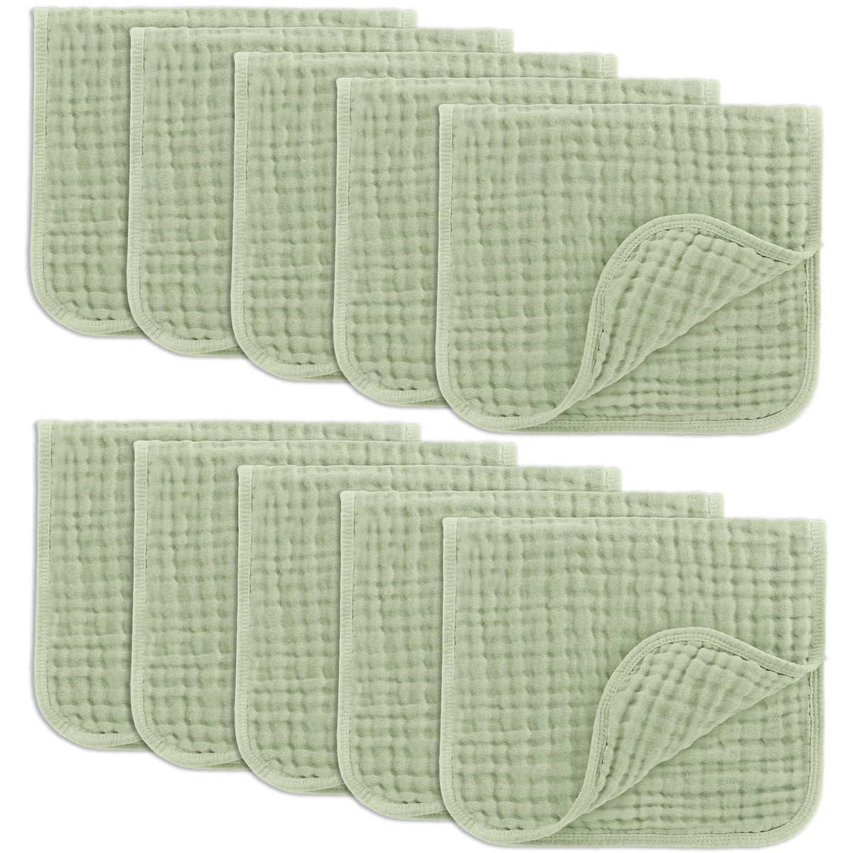 Comfy Cubs Muslin Burp Cloths 20x10" 6 Pack, Baby Burp Cloths - Cream - Jansha Store