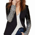 Womens Blazer with Sequins Sleeve Jansha Store