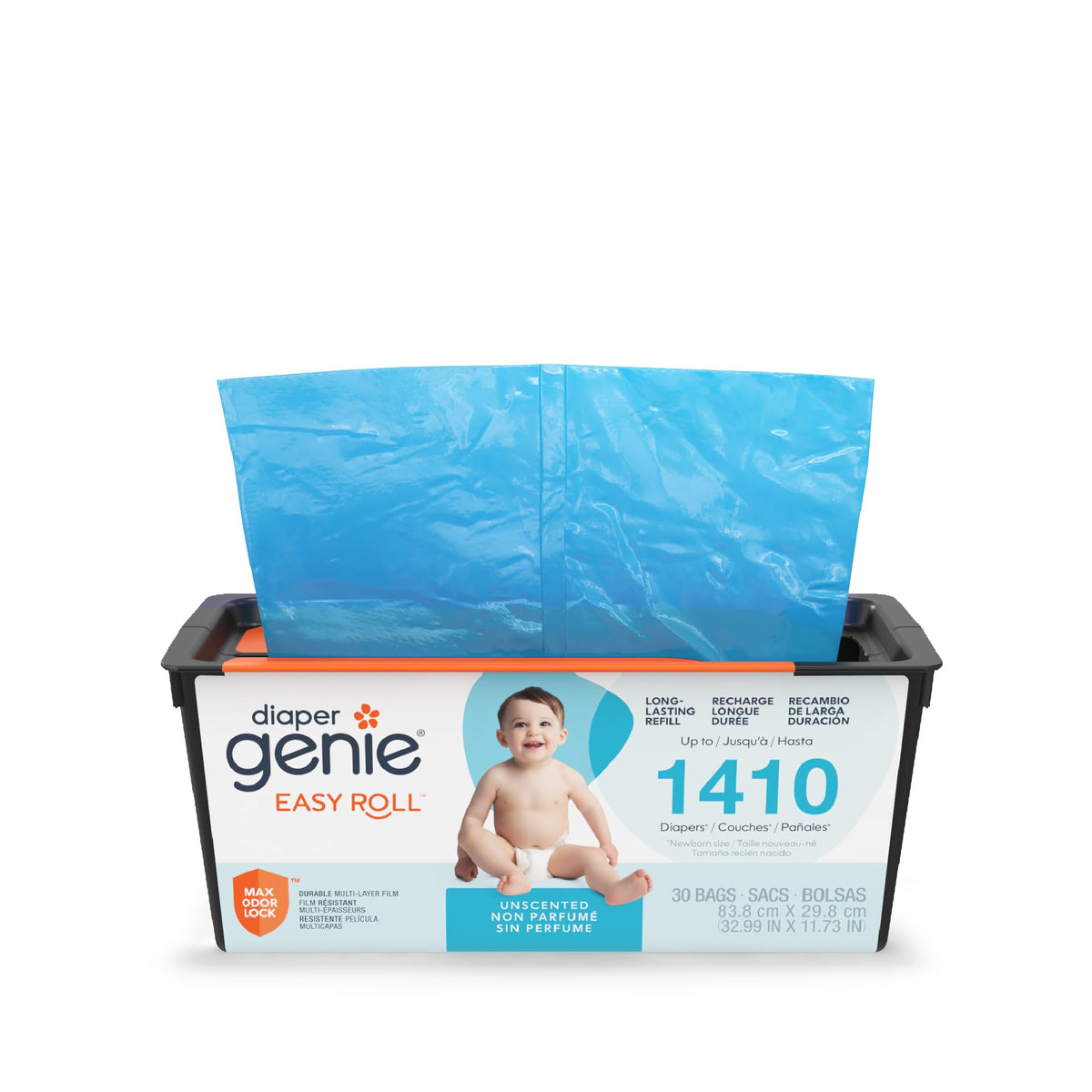 Diaper Genie Easy Roll Refill | 18 Bags Per Refill | Holds Up to 846 Newborn Diapers | Odor Control | Diaper Pail Refill Bags | Fits Diaper Genie Signature & Platinum Pails, Packaging may vary - Jansha Store