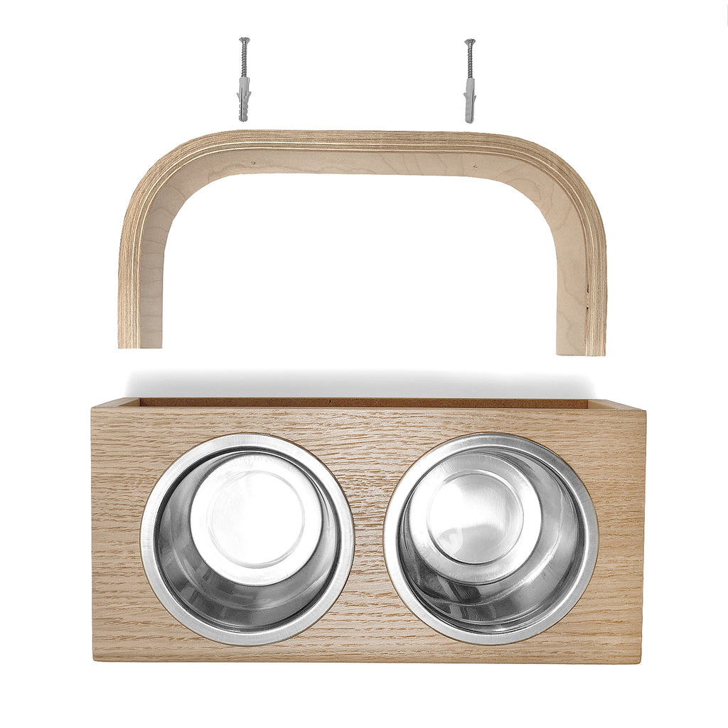 Wooden Elevated Dog Bowl Stand, 3 Sizes for Dogs and Cats Valiai