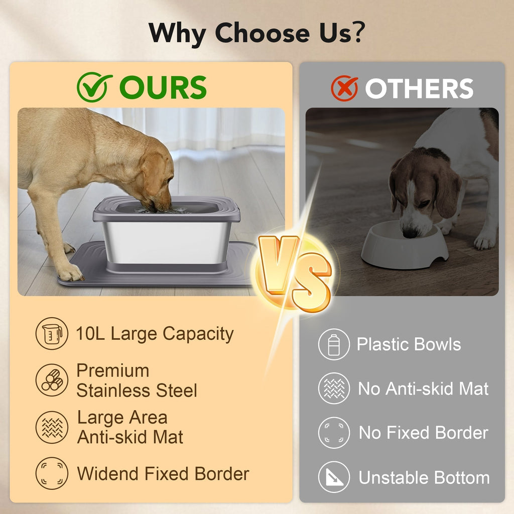 Dog Stainless Steel Water Bowl with Mat LPT