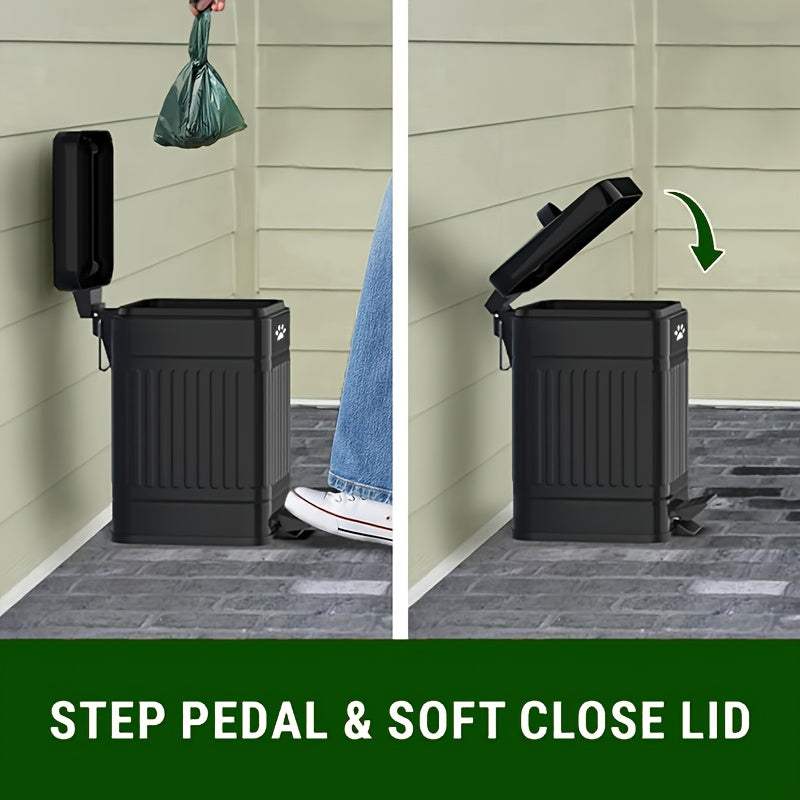 Dog Waste Bin with Pedal Lid-3