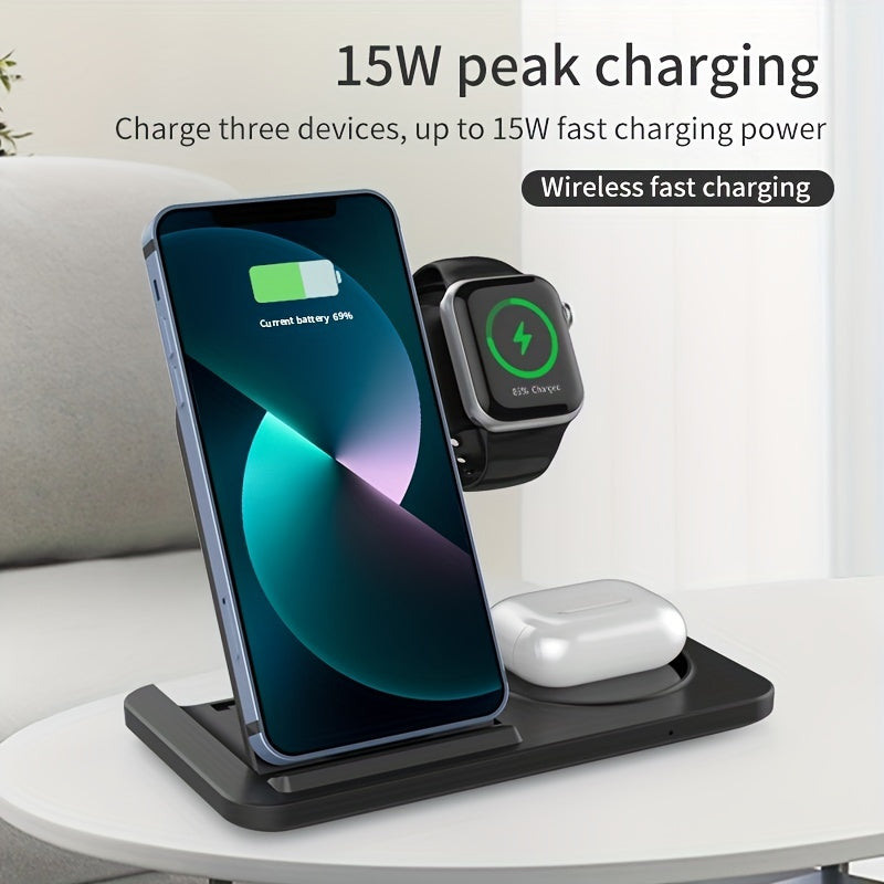 3-in-1 Fast Wireless Charger for iPhone & Apple Devices-3