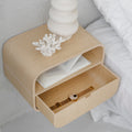 Floating Nightstand with Drawer, Minimalist Wall Mounted Oak Bedside Table Valiai