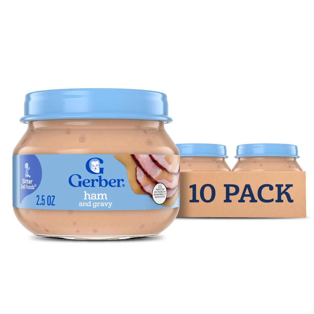 Gerber Stage 2 Chicken and Gravy Baby Food, 2.5 Oz, 10 Pack - Jansha Store