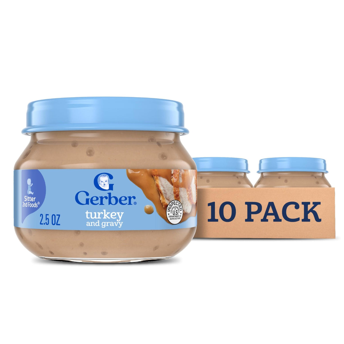 Gerber Stage 2 Chicken and Gravy Baby Food, 2.5 Oz, 10 Pack - Jansha Store