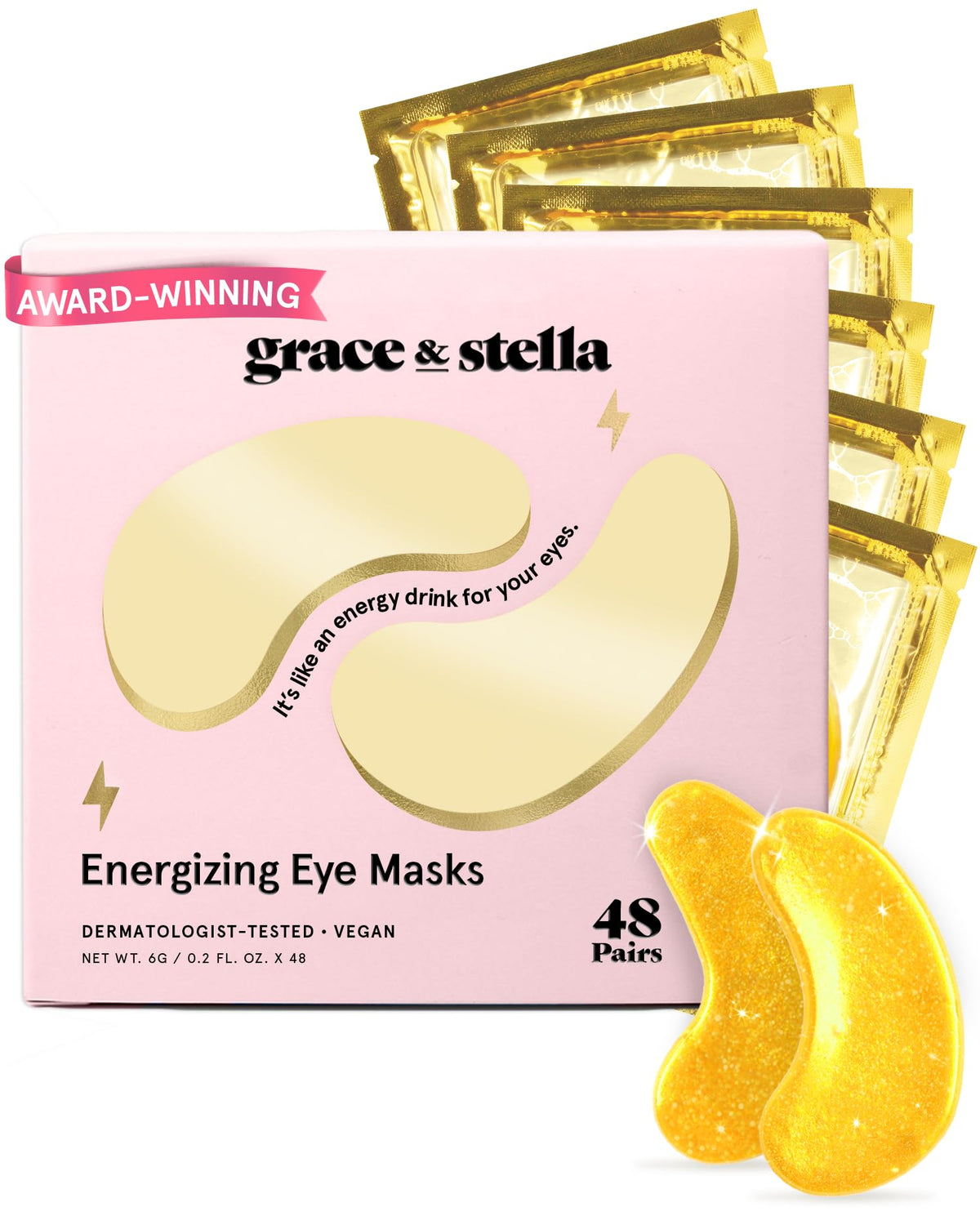 grace & stella Award Winning Eye Patches for Puffy Eyes - Birthday Gifts for Women - Under Eye Mask for Dark Circles and Undereye Bags - Gifts for Mom - Vegan Cruelty-Free Self Care (24 Pairs, Gold) - Jansha Store