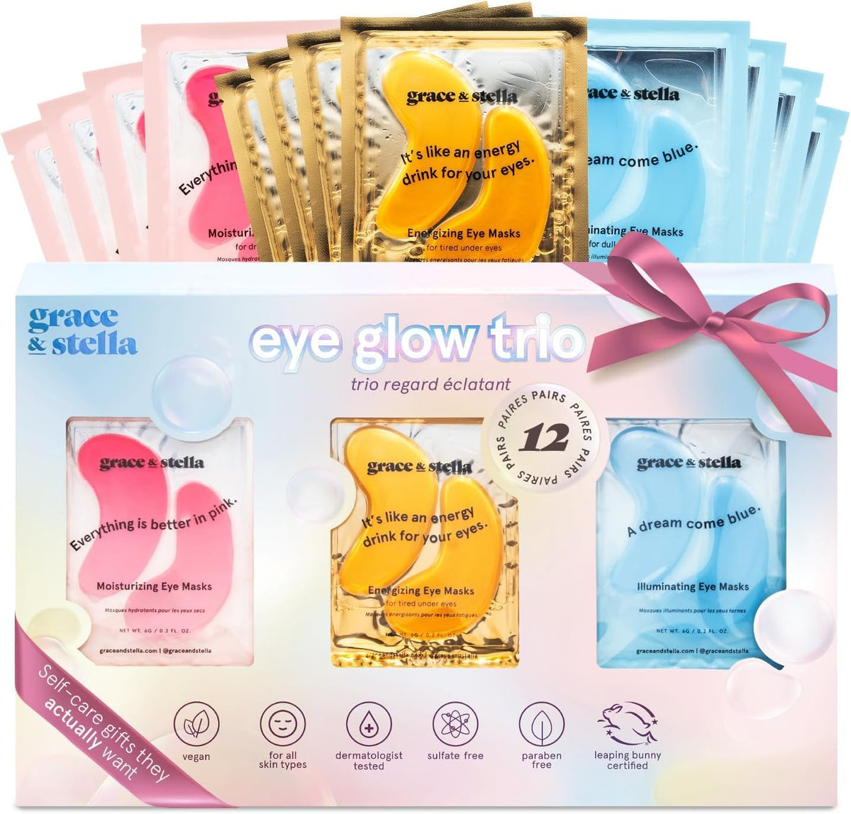 grace & stella Award Winning Eye Patches for Puffy Eyes - Birthday Gifts for Women - Under Eye Mask for Dark Circles and Undereye Bags - Gifts for Mom - Vegan Cruelty-Free Self Care (24 Pairs, Gold) - Jansha Store