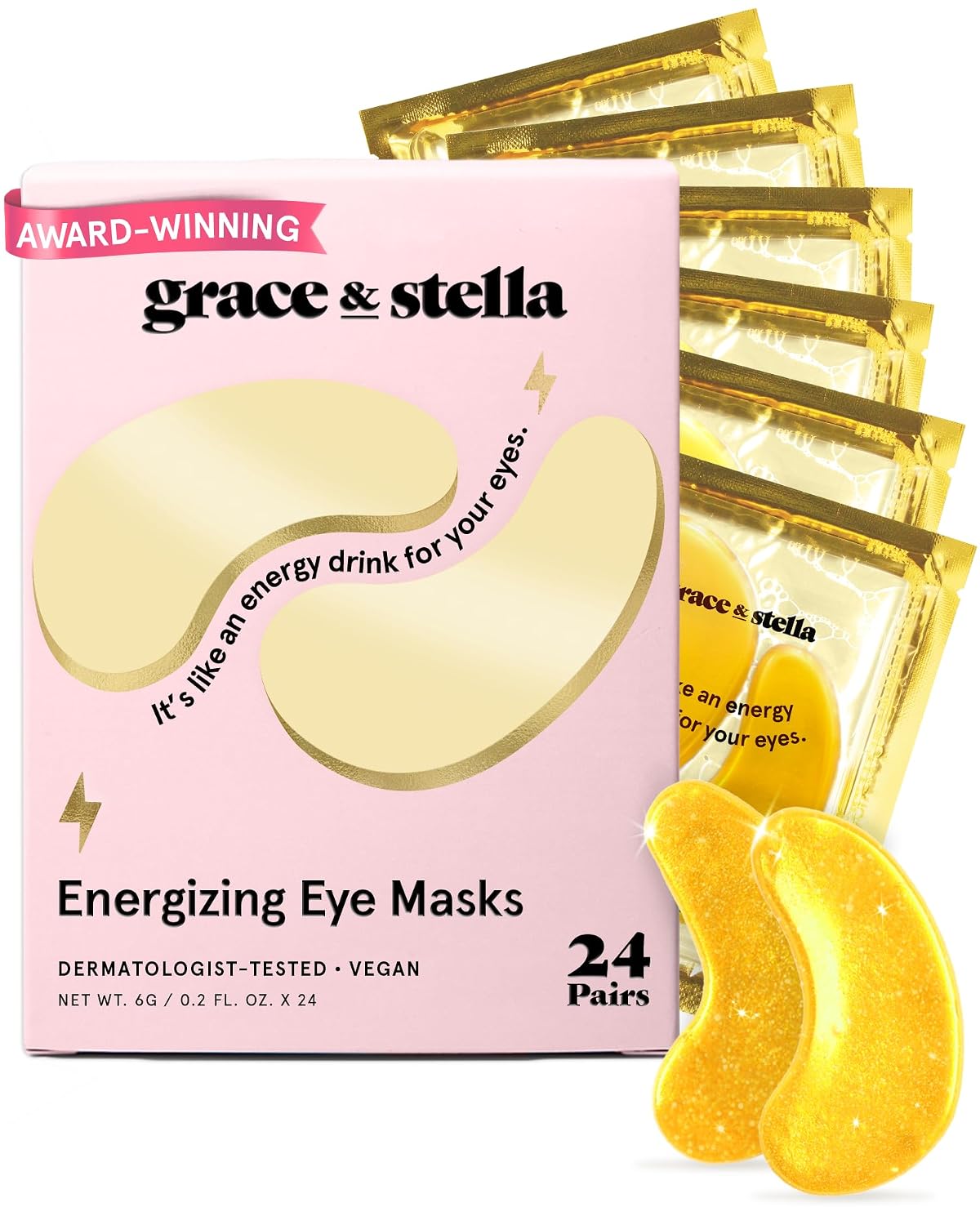 grace & stella Award Winning Eye Patches for Puffy Eyes - Birthday Gifts for Women - Under Eye Mask for Dark Circles and Undereye Bags - Gifts for Mom - Vegan Cruelty-Free Self Care (24 Pairs, Gold) - Jansha Store