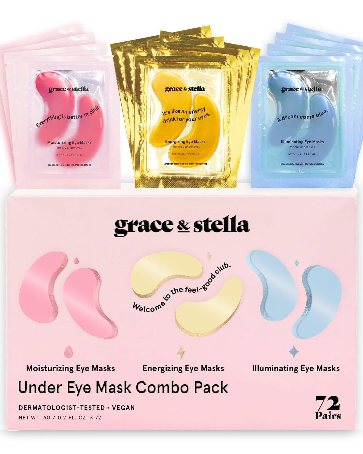 grace & stella Award Winning Eye Patches for Puffy Eyes - Birthday Gifts for Women - Under Eye Mask for Dark Circles and Undereye Bags - Gifts for Mom - Vegan Cruelty-Free Self Care (24 Pairs, Gold) - Jansha Store