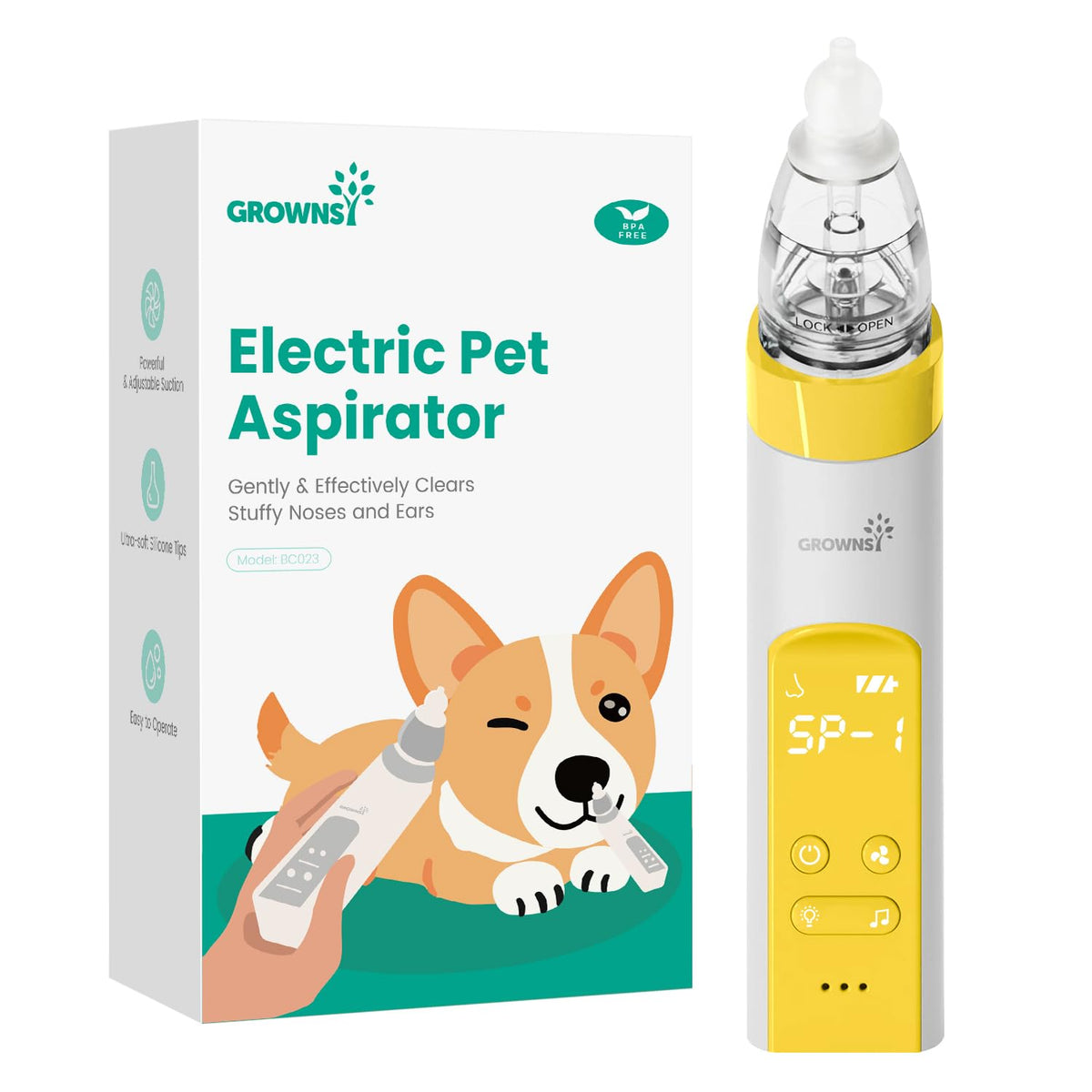 GROWNSY Baby Nasal Aspirator, Electric Nose Sucker, Powerful Suction,Grey - Jansha Store