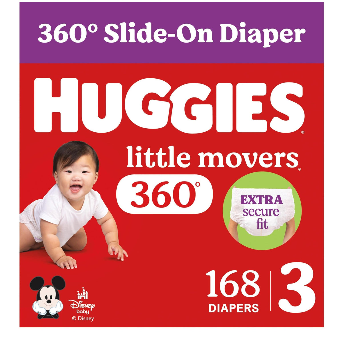Huggies Little Movers HuggFit 360 Diapers Size 5, 128 Count (2 Packs of 64) - Jansha Store