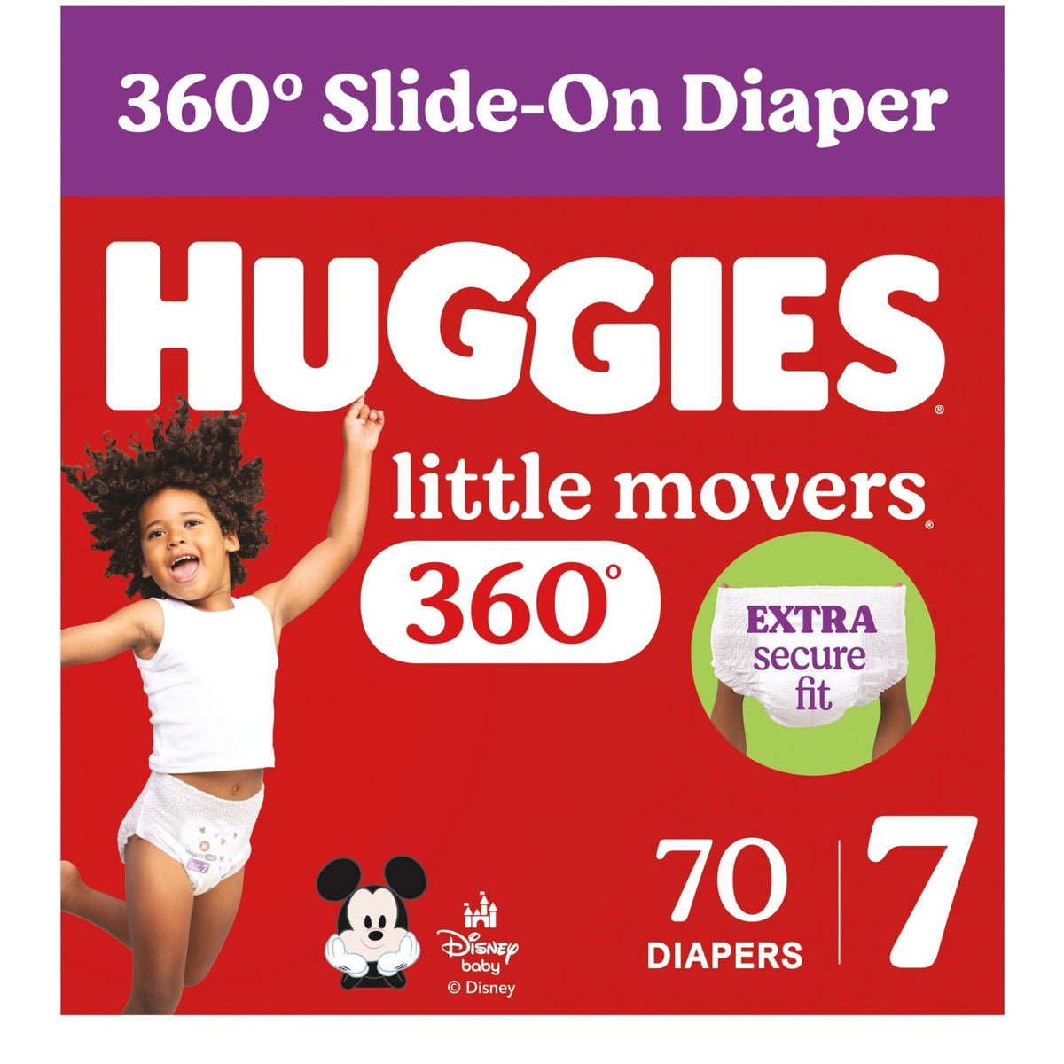 Huggies Little Movers HuggFit 360 Diapers Size 5, 128 Count (2 Packs of 64) - Jansha Store