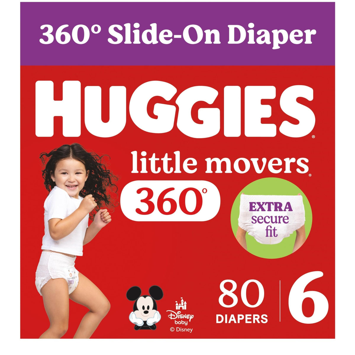 Huggies Little Movers HuggFit 360 Diapers Size 5, 128 Count (2 Packs of 64) - Jansha Store