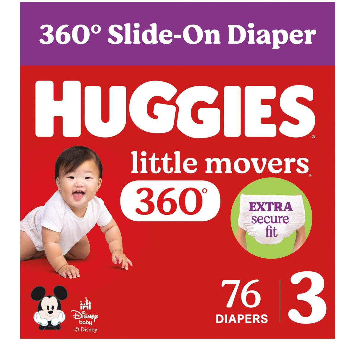Huggies Little Movers HuggFit 360 Diapers Size 5, 128 Count (2 Packs of 64) - Jansha Store