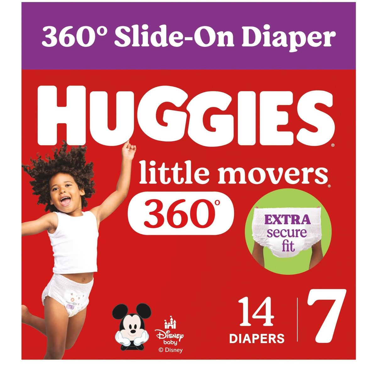 Huggies Little Movers HuggFit 360 Diapers Size 5, 128 Count (2 Packs of 64) - Jansha Store