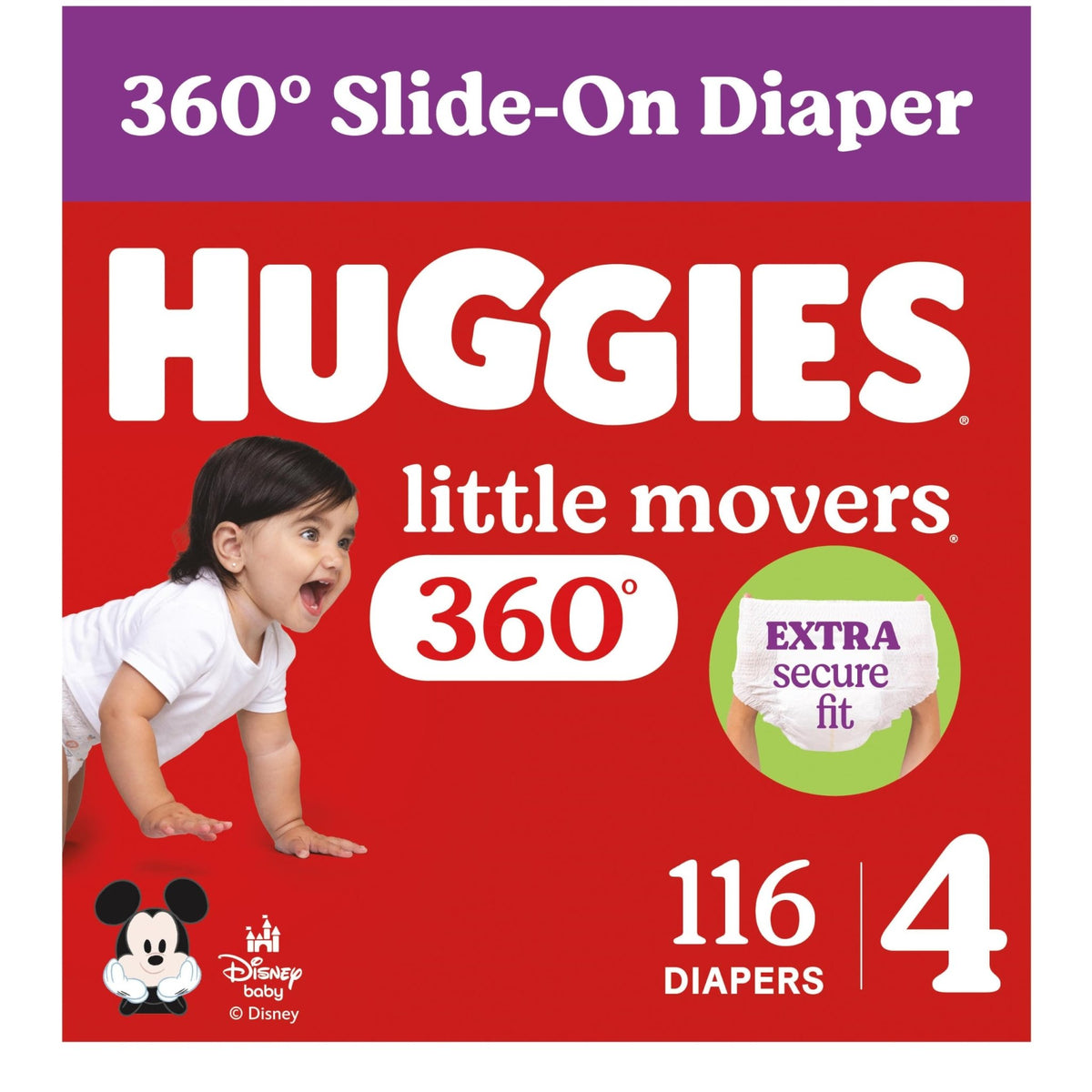 Huggies Little Movers HuggFit 360 Diapers Size 5, 128 Count (2 Packs of 64) - Jansha Store