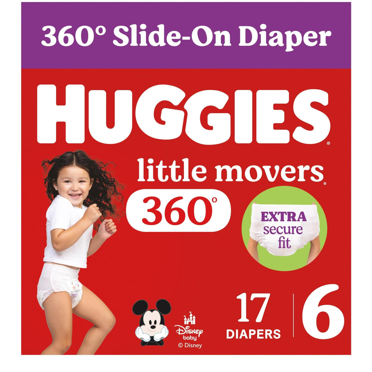 Huggies Little Movers HuggFit 360 Diapers Size 5, 128 Count (2 Packs of 64) - Jansha Store