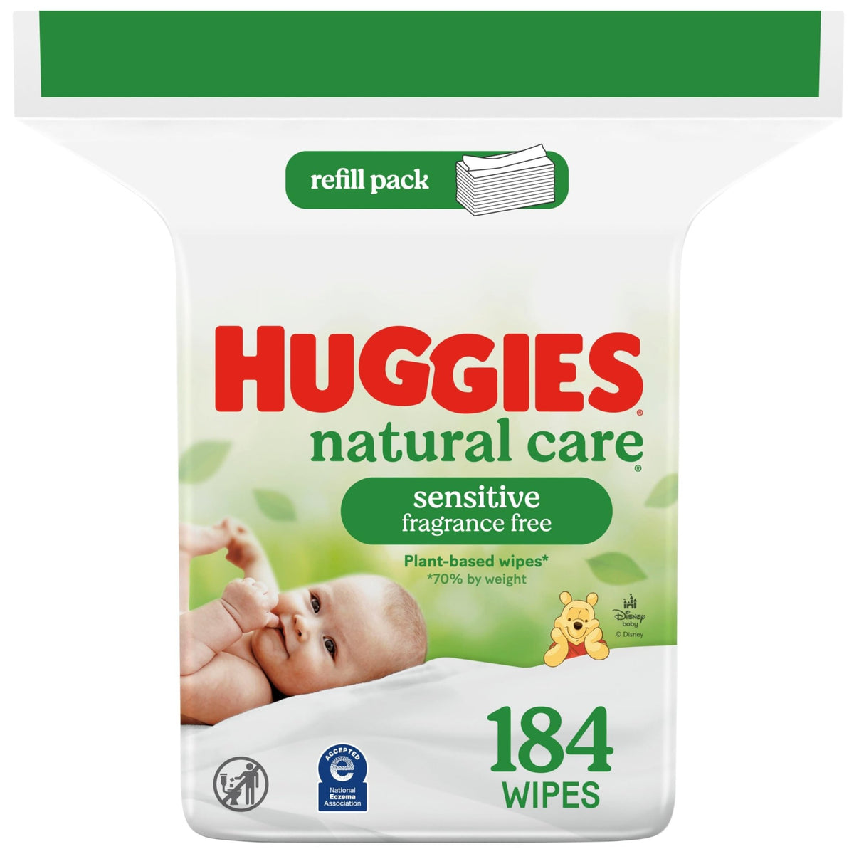 Huggies Natural Care Sensitive Baby Wipes, Unscented, Hypoallergenic, 99% Purified Water, 12 Flip-Top Packs (768 Wipes Total), Packaging May Vary - Jansha Store