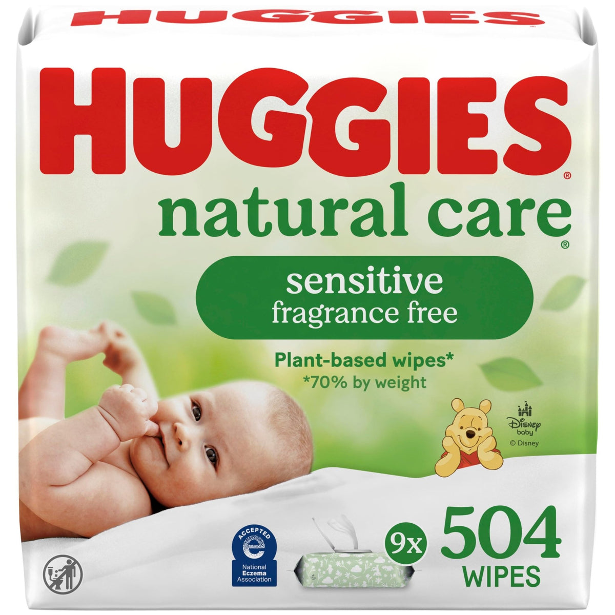 Huggies Natural Care Sensitive Baby Wipes, Unscented, Hypoallergenic, 99% Purified Water, 12 Flip-Top Packs (768 Wipes Total), Packaging May Vary - Jansha Store