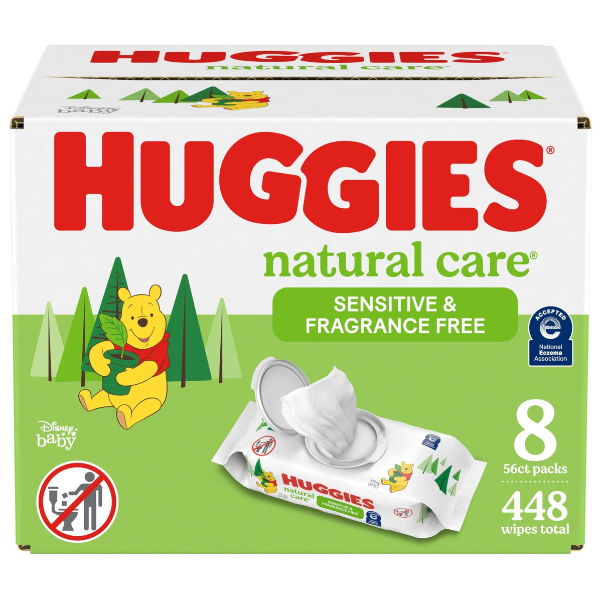 Huggies Natural Care Sensitive Baby Wipes, Unscented, Hypoallergenic, 99% Purified Water, 12 Flip-Top Packs (768 Wipes Total), Packaging May Vary - Jansha Store