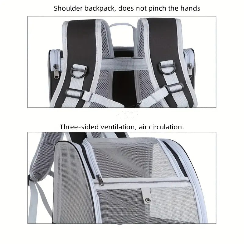 Expandable Cat Backpack Carrier with 3-Sided Mesh LPT