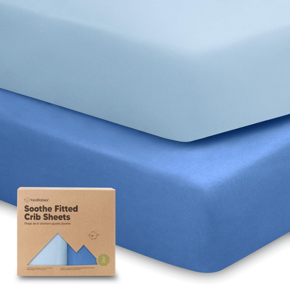 KeaBabies 2pk Organic Cotton Crib Sheets for Boys Girls 52x28, Soft White - Jansha Store