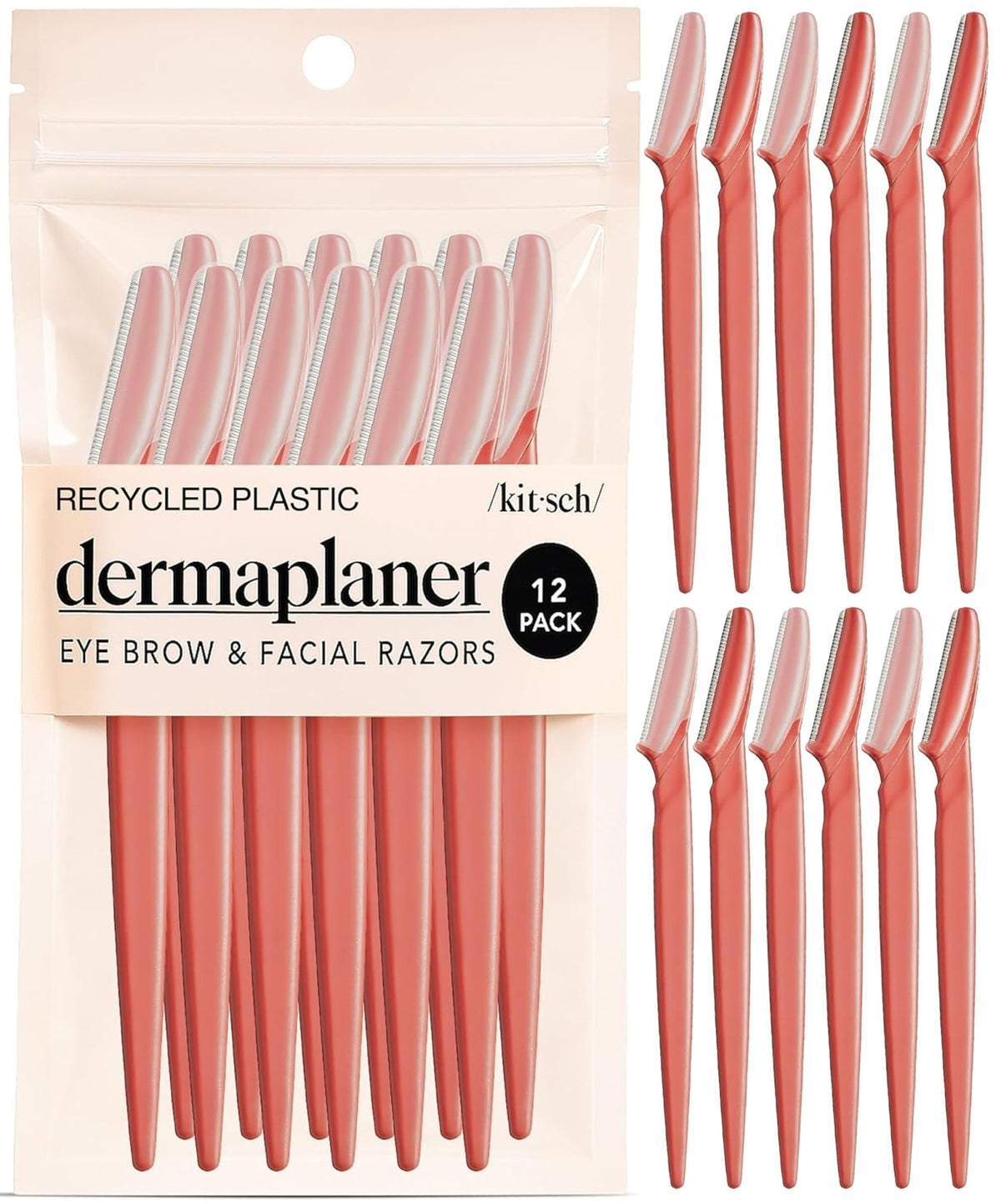 Kitsch Dermaplane Razor for Women Face – Terracotta, 12 pcs - Jansha Store