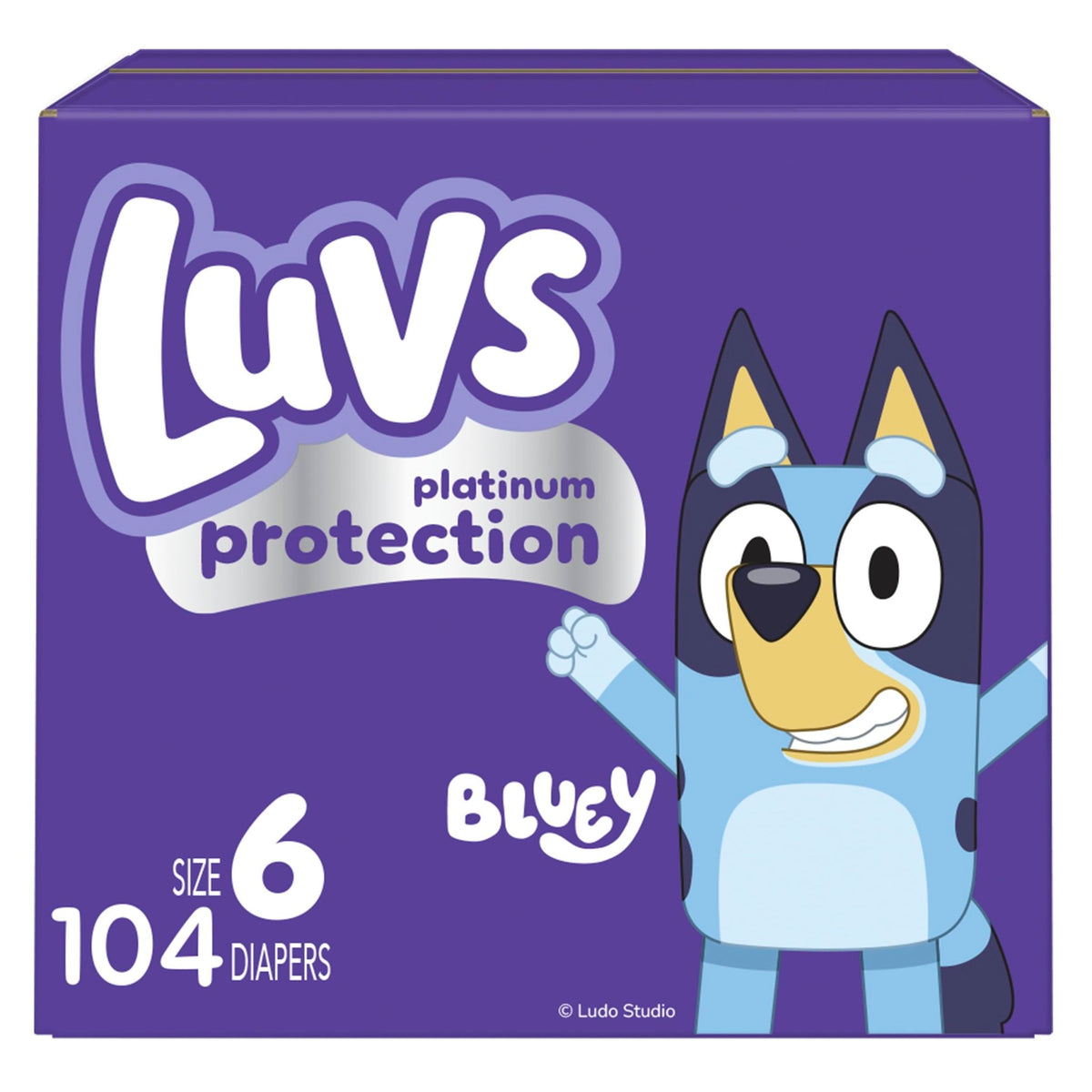 Luvs Size 8 Baby Diapers, Platinum Protection Bluey Diapers for Day & Night,Size 8 (46+ lb), 108 Count - Jansha Store