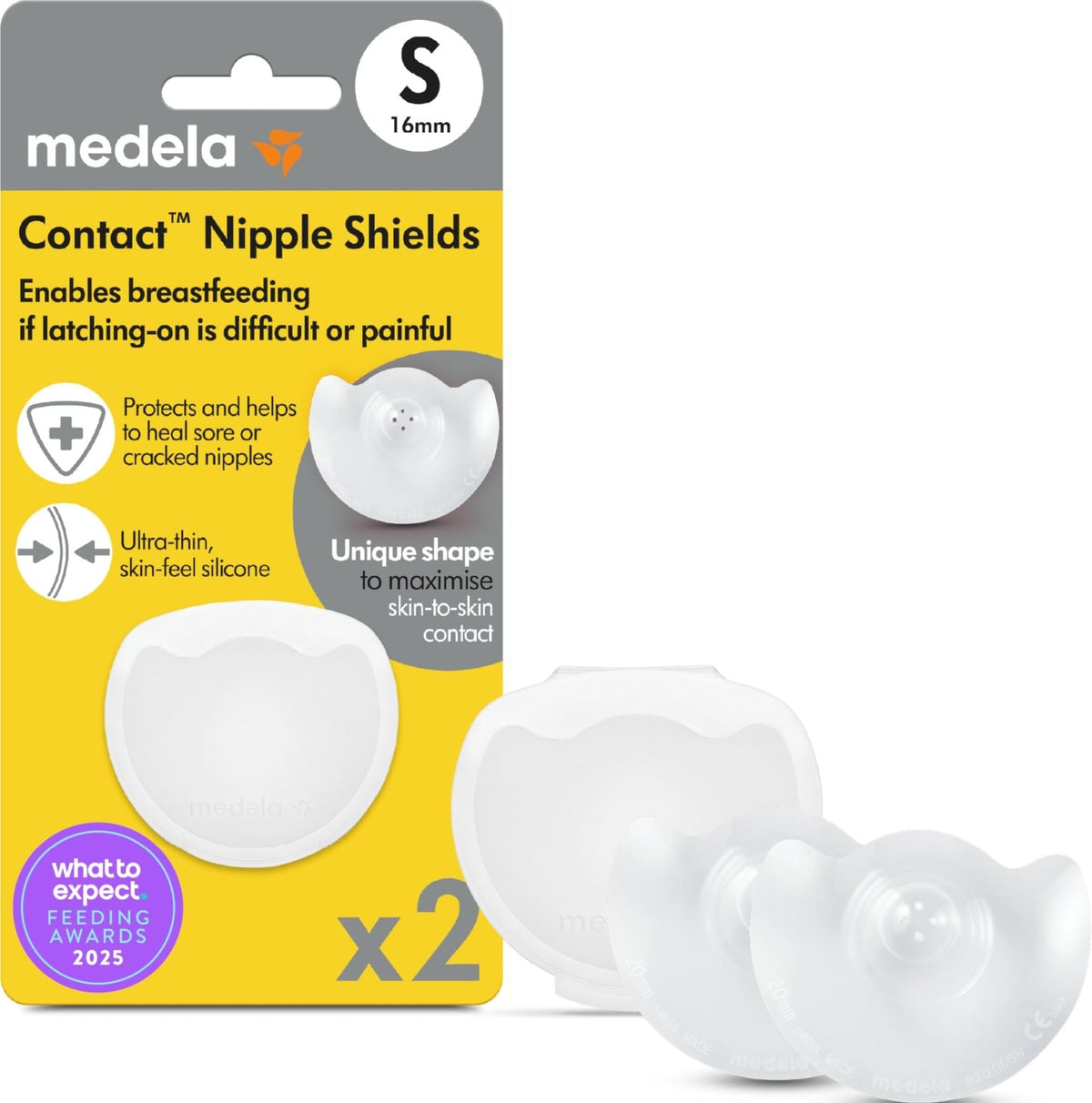 Medela Contact Nipple Shields, For Breastfeeding Comfort, Size L 24mm, 2ct - Jansha Store