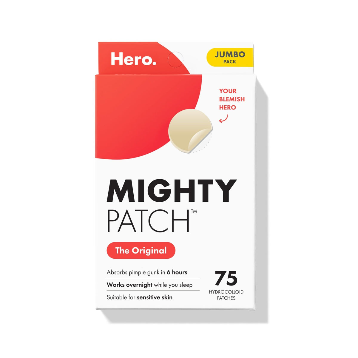 Mighty Patch Hero Cosmetics Original Nighttime Acne Pimple Patches, 36 Ct - Jansha Store