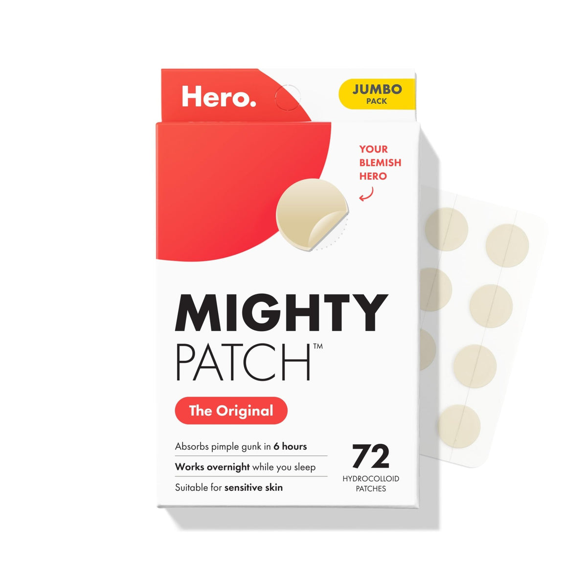 Mighty Patch Hero Cosmetics Original Nighttime Acne Pimple Patches, 36 Ct - Jansha Store