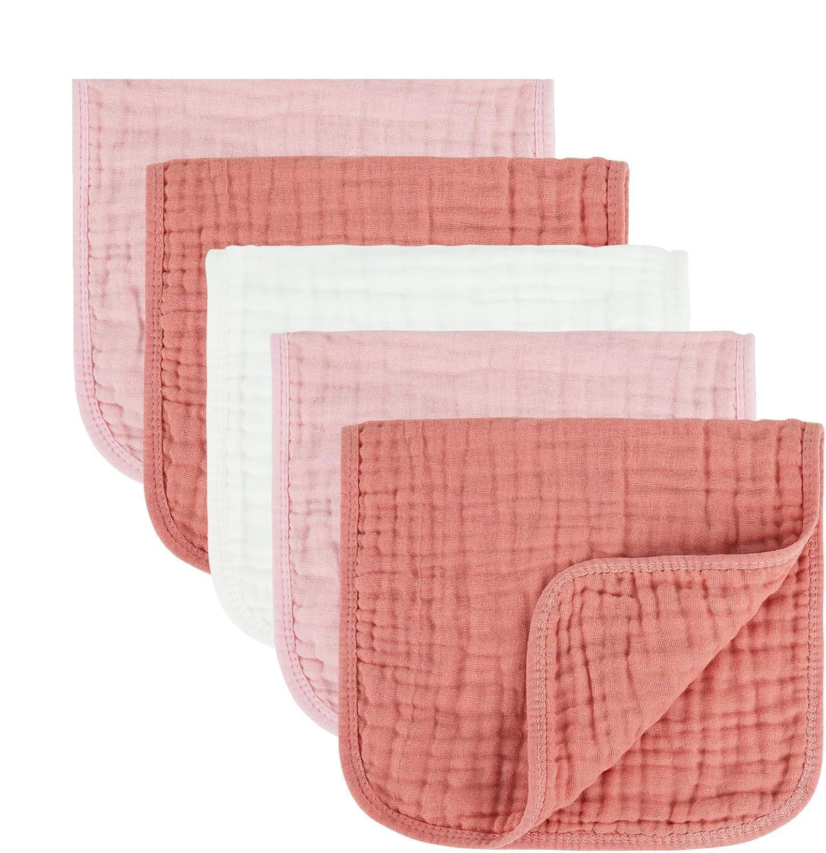 MIGIOL Baby Burp Cloths 100% Cotton Newborn Muslin Burp Cloths 10x20 inches Baby Essentials Blue & Green 5-Pack - Jansha Store
