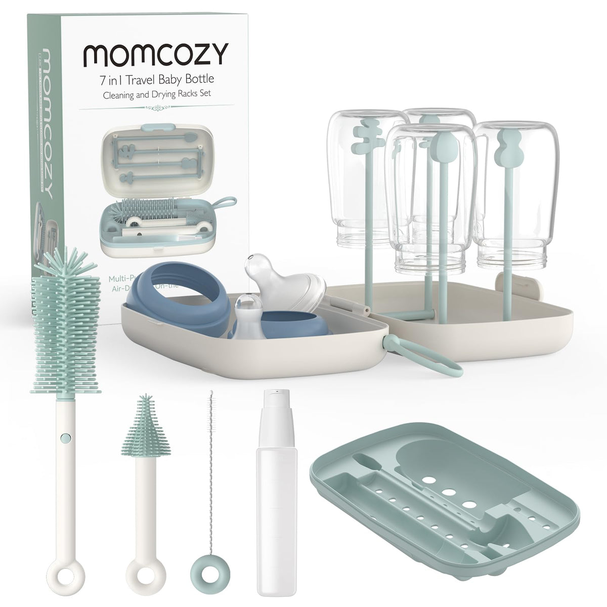 Momcozy Baby Bottle Brush Kit, Push-Press Foam Design, Green - Jansha Store