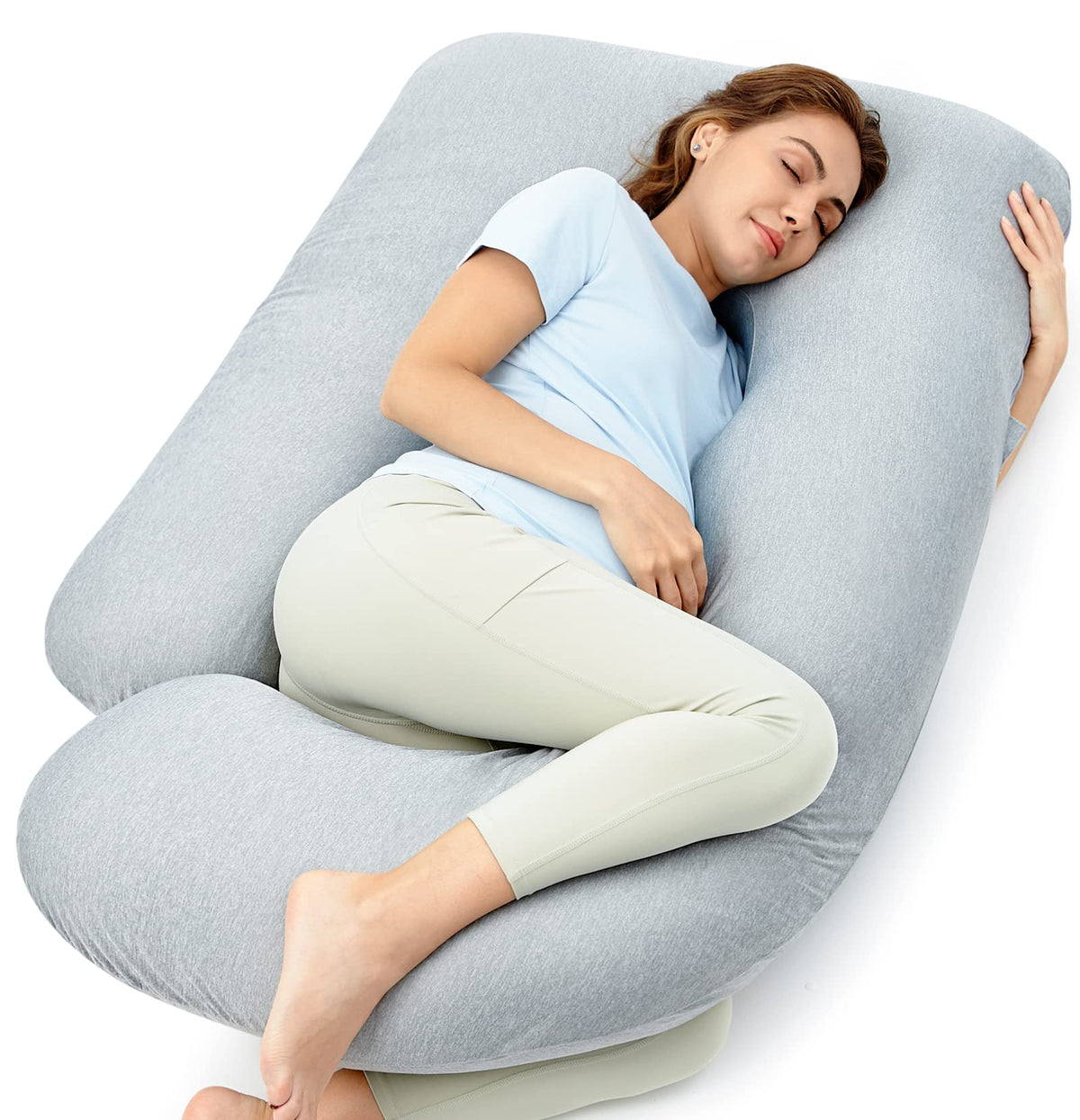 Momcozy Pregnancy Pillow for Sleeping - U Shaped Full Body Maternity Pillow - Jansha Store