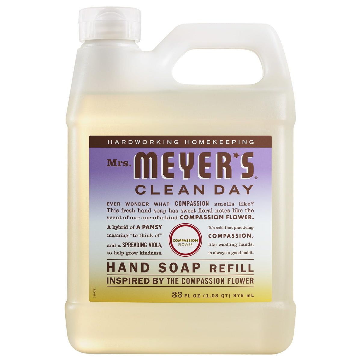 MRS. MEYER'S CLEAN DAY Hand Soap Refill, Lemon Verbena Scent, 33 Fl Oz Bottle - Jansha Store
