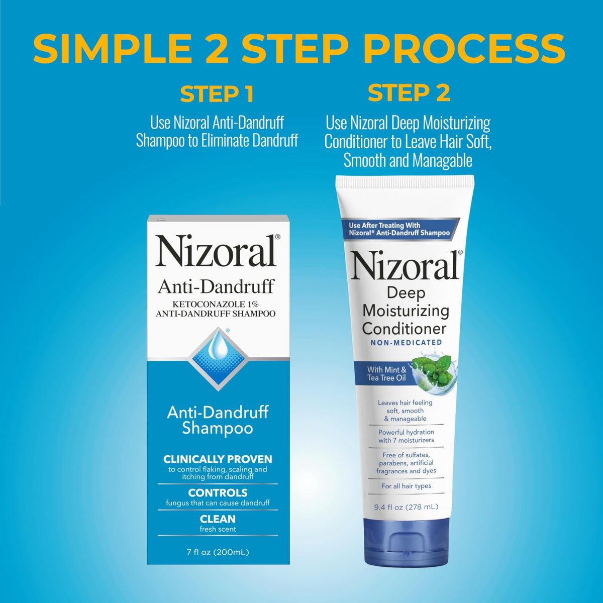 Nizoral Anti-Dandruff Shampoo with 1% Ketoconazole, Fresh Scent, 7 Fl Oz - Jansha Store