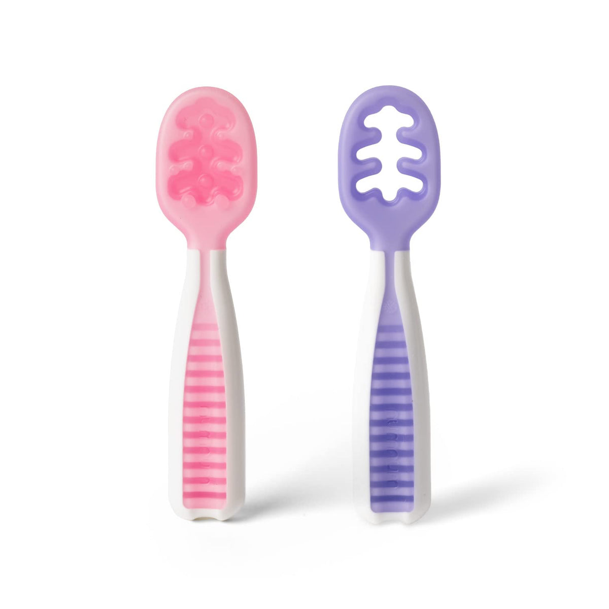 NumNum Baby Spoons Self Feeding 6 Months, 2-Pack Gray/Green - Jansha Store