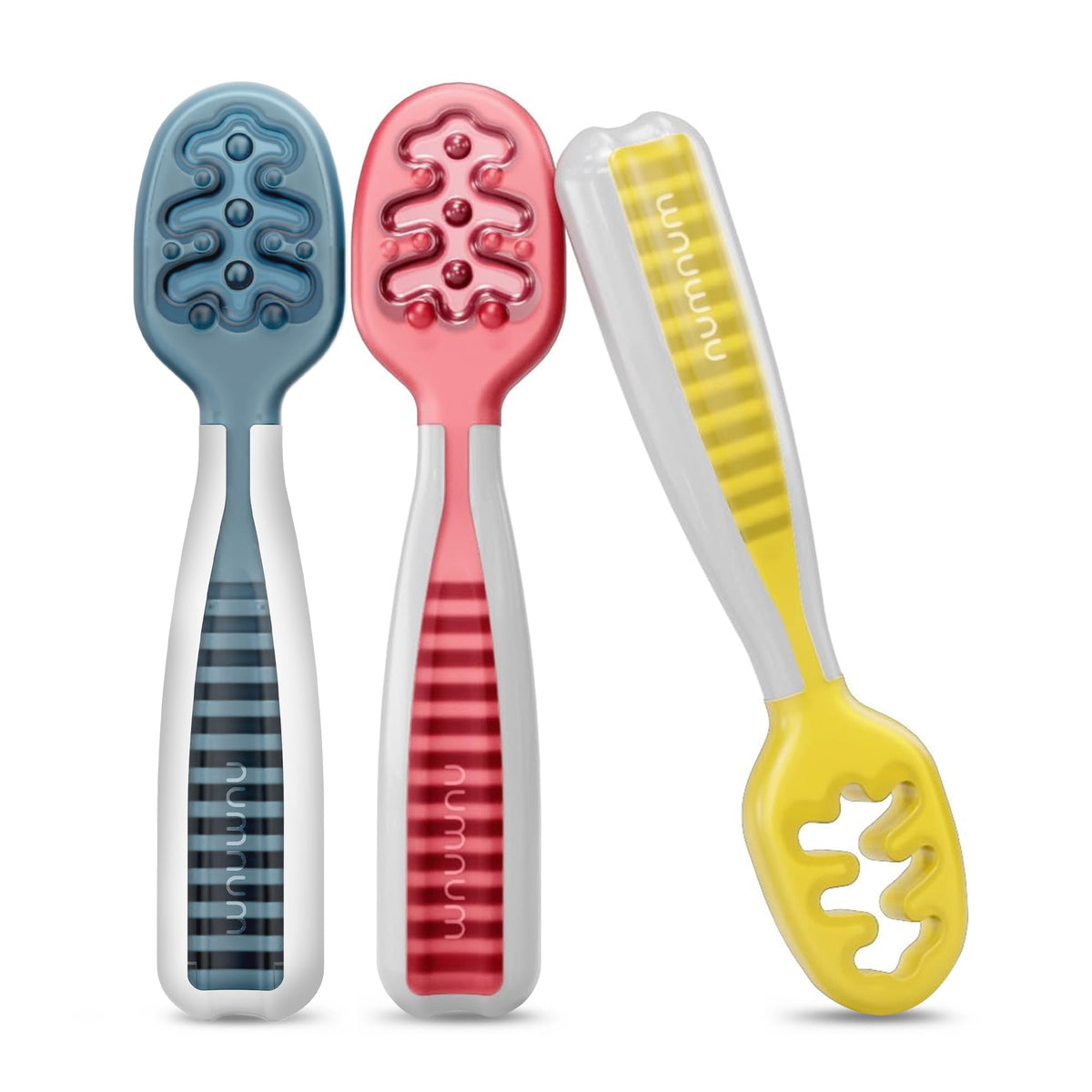 NumNum Baby Spoons Self Feeding 6 Months, 2-Pack Gray/Green - Jansha Store
