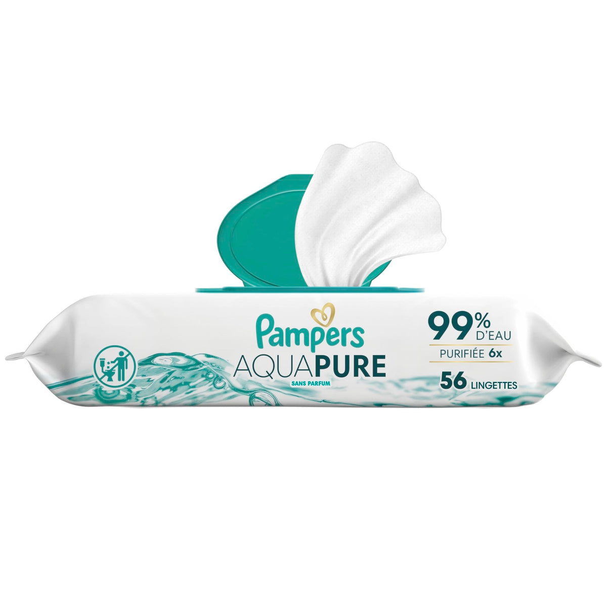 Pampers Aqua Pure Baby Wipes, Unscented, Fragrance Free, 99% Water, Water Based, Multi-Use, 672 Wipes Total (12X Flip-Top Packs) - Jansha Store