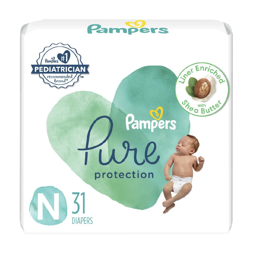 Pampers Pure Baby Diapers, Size 5 (27+ lbs), 132 - Jansha Store