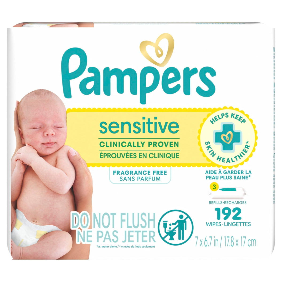 Pampers Sensitive Baby Wipes, Unscented, Fragrance Free, Clinically Proven, Water Based, Hypoallergenic, Multi-Use, Hand Wipes, 1008 Wipes Total (18X Flip-Top Packs) - Jansha Store